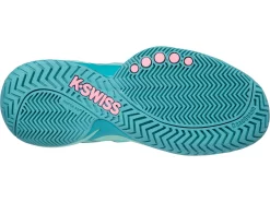 Chaussure De Tennis K-Swiss Women Ultrashot 2 White Aruba Blue Soft Neon Pink -Tennis Soldes Boutique 96168 435.05