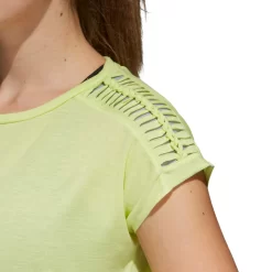 T-shirt Adidas Melbourne Tee Women Semi Frozen Yellow/Chalk Blue -Tennis Soldes Boutique ce0399 app on model detail 2 white